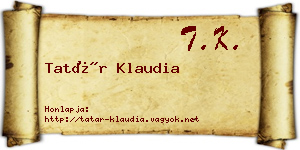 Tatár Klaudia névjegykártya