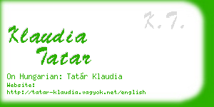 klaudia tatar business card